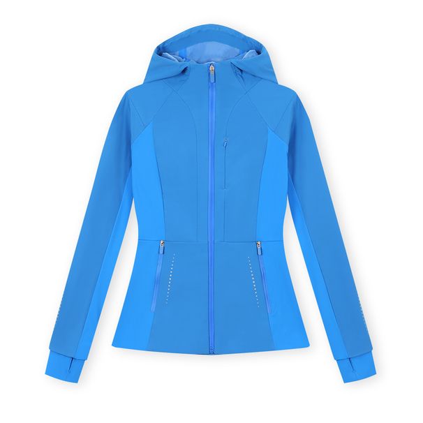 Women's Windproof Waterproof Fleece Lined Hooded Slim Fit Sports Jacket Softshell Yoga Suit_ecoleips.com