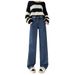 Thickened Wide-leg Jeans For Women, 2025 Winter, High-waisted, Loose, Slimming, Drapey, Warm, Straight-leg, Long Pants_ecoleips.com