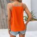 Women's Color Block Sleeveless Cami Top - Summer Contrast Trim Tank With Adjustable Straps_ecoleips.com