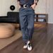 Women's High Waist Straight Leg Pants – Classic Versatile Trousers For Work & Casual (Sea Blue/Black/Greyish/Dark Brown/White/Olive Green)_ecoleips.com
