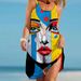 New Beach Dress Sleeveless Elegant For Women Fashion Summer Mini Strap Beach Dress Ladies Face 3d Print Dresses Bohemian Party_ecoleips.com
