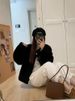 Women’s Velvet Mink Fur Short Coat – Luxe Pearl-Button Jacket | Plush & Eco-Friendly Faux Fur Outerwear For Winter_ecoleips.com