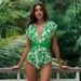 Green Floral One Piece Swimsuit Set For Women American Style New Hot Selling Item_ecoleips.com
