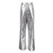 European And American Style Women's High-Waisted Silver PU Leather Pants Autumn Winter Fashion Scale Pattern Long Straight Leg_ecoleips.com