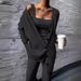 Knted Three-piece Set 2026 Spring And Autumn Cross-border New Lady's Su Long-sleeved Solid Color Women's_ecoleips.com