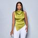 Women's Clothing Women's Summer Asymmetrical Satin Shirt Unique Design Blouse Fashion Top For Formal & Casual For Women_ecoleips.com