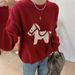 girl 2025 Autumn Winter New Wool For Women Soft And Cozy Knitted Sweater Christmas Atmosphere Loose Fit Versatile Stylish_ecoleips.com