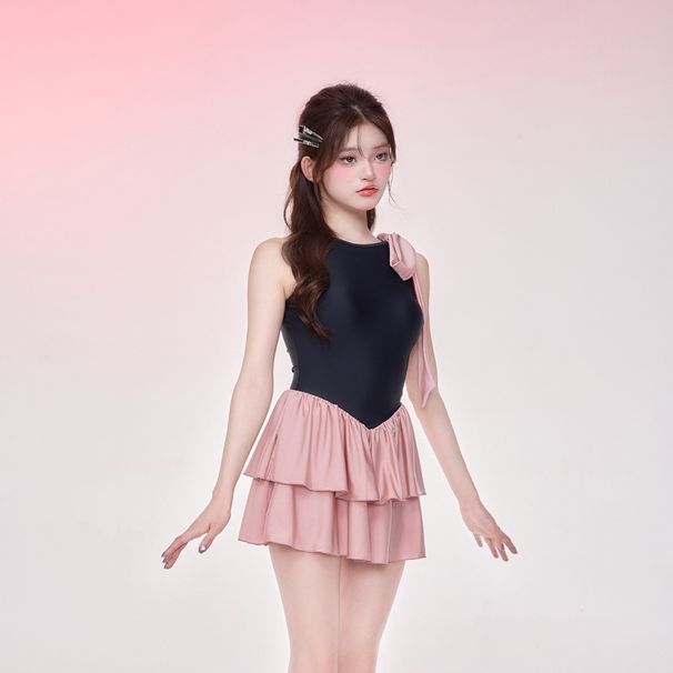 NLANG Women's Sleeveless Swimsuit 2026 Style Fairy Skirt Covers Tummy Padded Chest Hot Spring Swimwear_ecoleips.com