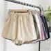 Women's Cotton Linen Sleep Bottoms Summer Thin Loose Sleepshirt Shorts Female Casual Breathe Basic High Waist Shorts_ecoleips.com