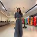 Women's Clothing fashion striped print navel baring top high waist wide leg pants suit_ecoleips.com