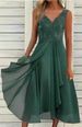 2025 Sleeveless Chiffon Patchwork Lace Hollow Out Women's Long Dress Bridesmaid Evening Gown_ecoleips.com