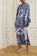 Women's Clothing Fashion Blue And White Porcelain Print One Line Loose Dress_ecoleips.com