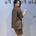 Women's Leopard Print Rhinestone T-Shirt And Shorts Set plus Size Summer Two Piece Crew Neck Short Sleeved Outfit_ecoleips.com