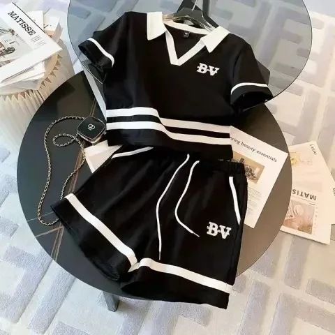 Plus-size Foreign Trade 2026 Summer New Salt-style Sporty Outfit For Women, Fashionable Casual Two-piece Shorts Set_ecoleips.com