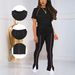 Women's Summer Two Piece Set American Style Round Neck Short Sleeve Top With Trousers_ecoleips.com