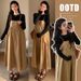 Autumn New Korean Fashion Knitted Top + Khaki Adjustable Strap Dress Two-Piece Set For Pregnant Women_ecoleips.com
