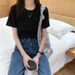 Solid Women Short Sleeve T Shirt Cotton O Neck Loose Black White Basic Thin Tops Fashion Harajuku Casual Outer Wear T-Shirts_ecoleips.com