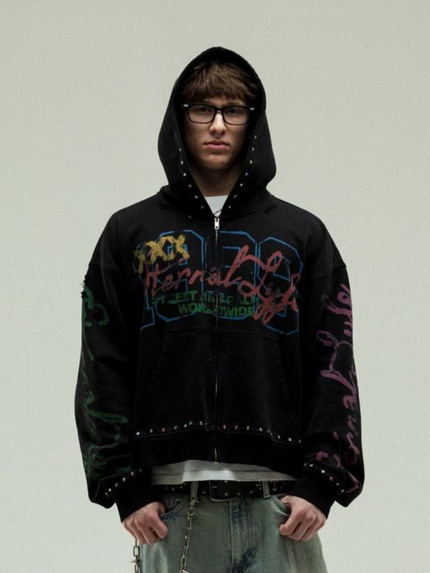 Unisex Loose Fit Hoodie European American Style Trendy Dark Print Hip Hop Sweatshirt for Women_ecoleips.com