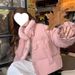 girl 2024 New Korean Style Fleece-Lined Thickened Parka Women, Loose Fit Short Cotton Jacket For Petite Figures_ecoleips.com