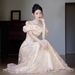 Champagne Colored Halter Neck Evening Gown Long Elegant Understated Luxury Women's Party Wear For Annual Meetings Emcees Birthday Parties Occasions_ecoleips.com