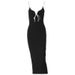 2025 Summer New Fashion Women's V-Neck Mid-Length Slim Fit Bodycon Strap Dress For Wholesale_ecoleips.com
