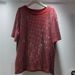 Women's Style Slimming T-Shirt Rhinestone Covered Round Neck Short Sleeve Plus Size Loose Fit Versatile Flattering Top_ecoleips.com