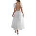 Elegant Puff Sleeve Long Dress Women Casual Wedding Guest Party Vacation Wear_ecoleips.com
