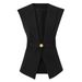 Elegant Sleeveless Vest With Belt For Women - Slim Fit Casual Blazer Vest In Black, Sky Blue, Khaki, White (S/M/L/XL)_ecoleips.com