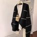 European And American Cross-border Knitted Cardigan Sweater, Casual Style Striped V-neck Long-sleeve Sweater Coat_ecoleips.com