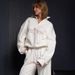 Women's Chic Elegant Versatile Trendy Unique Letter Print Autumn Winter Thick Sweatshirt Jacket Half Zip Collar_ecoleips.com