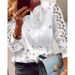 Verve 2025 Spring Long Sleeve Solid Color Lace Blouse White Women's Shirt Clothing_ecoleips.com