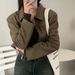 Korean Style Simple Versatile Leather For Women, New Autumn Short Top With Unique Design, Niche Jacket_ecoleips.com