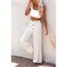 Suitable For All Seasons 2025 Spring Summer New Solid Color Cotton Linen Elastic Loose Casual Wide-leg Women's Long Pants_ecoleips.com