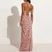 2024 Spring/Summer European And American Women's New Strapless Dress, Sexy Slim Fit Backless Floral Long Dress SU3445_ecoleips.com