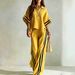 Breathable Short Sleeve Shirt And Wide-Leg Pants 2-Piece Womens Set Casual Loose Fit Summer Outfit_ecoleips.com