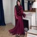 Elegant High-Waist Bodycon Dress With Rhinestone Detailing & Color Blocking For Women - Slim Fit Long Sleeve Party Dress_ecoleips.com