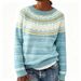 "Women's Chunky Knit Sweater - Soft Acrylic Blend Winter Pullover With Jacquard Pattern, Cozy Oversized Casual Sweater For Fall And Winter"_ecoleips.com