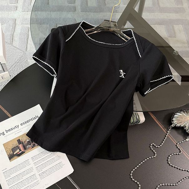 Women's Summer New Fashion Sports Leisure Suit Western Style Slim Round Neck Short Sleeved Top Pleated Pants Skirt Two Piece Suit_ecoleips.com