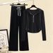 Dopamine For Women 2025 Fall/Winter New Women' Long Sleeve Cardigan Sweathirt + Caual Wide-Leg Pant Two-Piece Set_ecoleips.com