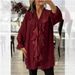 Women's Clothing New V Neck Chiffon Long Sleeved Mid Length Shirt With Sequins For Women_ecoleips.com