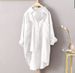 Women's Clothing New Women's Casual Solid Color Shirt Autumn Cotton And Linen Cardigan Double Pocket Long Sleeved Top_ecoleips.com