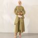 Women's Clothing Set Muslim Style Solid Color Fashion Strap Wide Leg Pants Set_ecoleips.com