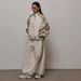 New Casual Women's Clothing Fashion Contrasting Color Drawstring Sports Jacket Trousers Set European And American Two-piece Set_ecoleips.com