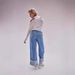 DY European And American Style New Vintage Washed Mid-waist Slimming Rolled Hem Loose Versatile Straight-leg Women's_ecoleips.com