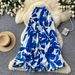 Women's High-Waisted Pleated Midi Skirt Summer Printed A-Line Suitable Work Vacation_ecoleips.com