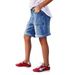 plus Size mid Rise Bermuda Shorts Women's Stretch Denim Shorts Washed Distressed Patch Pocket European American Style_ecoleips.com