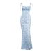 I Am Lin'er Same Style European Size Runs Large Floral Pleated Backless Tie Strap Long Bodycon Mermaid Dress_ecoleips.com