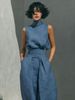 K New Solid Color Temperament Women's Simple Sleeveless Top And Wide Leg Pants_ecoleips.com