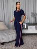 Women's Clothing American Style Solid Color Casual Suit Spring Summer Two Piece Set Color Block Striped Wide Leg Pants Fashionable Comfortable_ecoleips.com