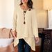 Women's Clothing Spring And Autumn New Color Long Sleeved Round Neck Irregular T Shirt_ecoleips.com